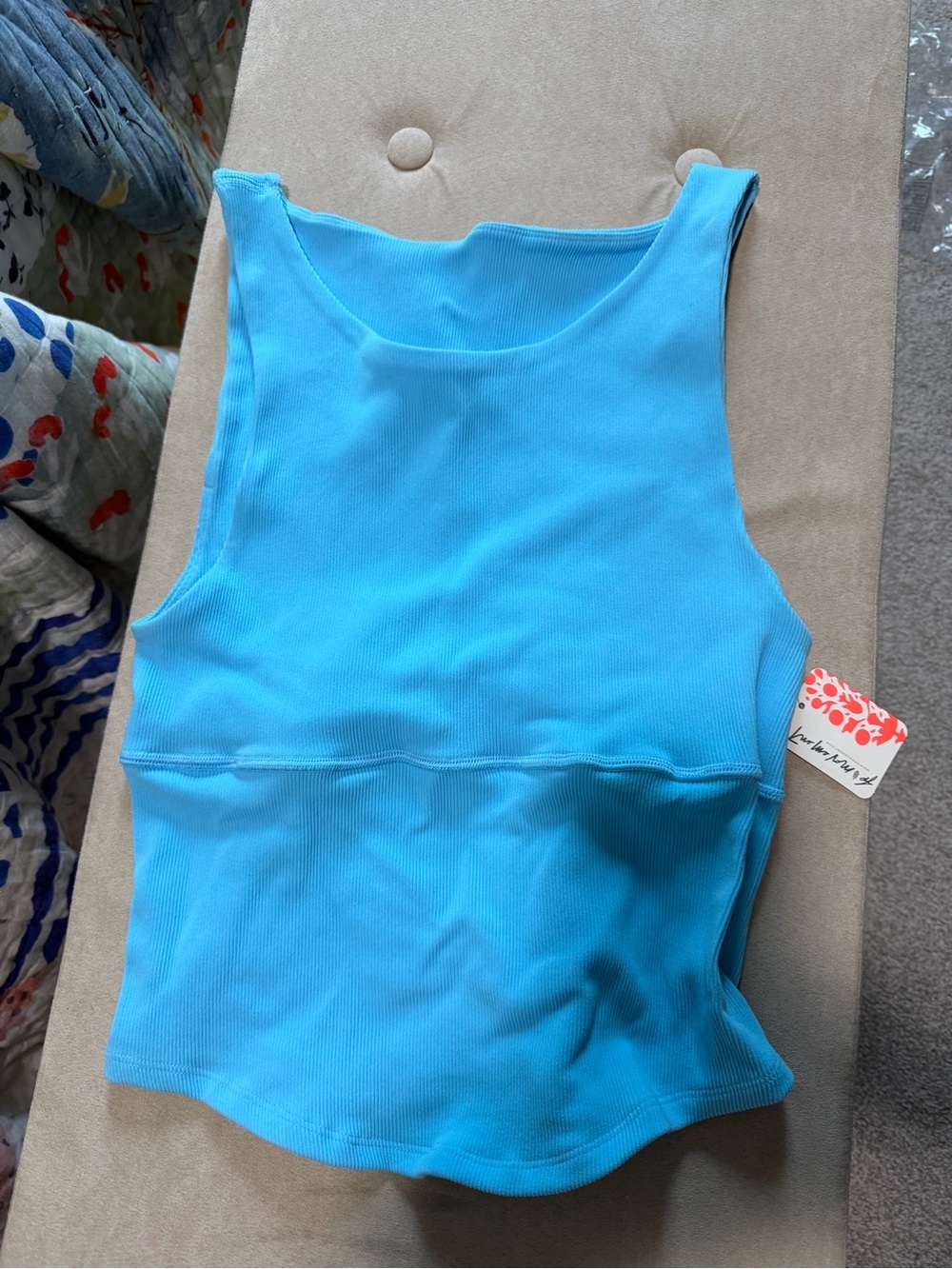 NWT Free People Turquoise Cutout Workout Tank - Picture 2 of 3